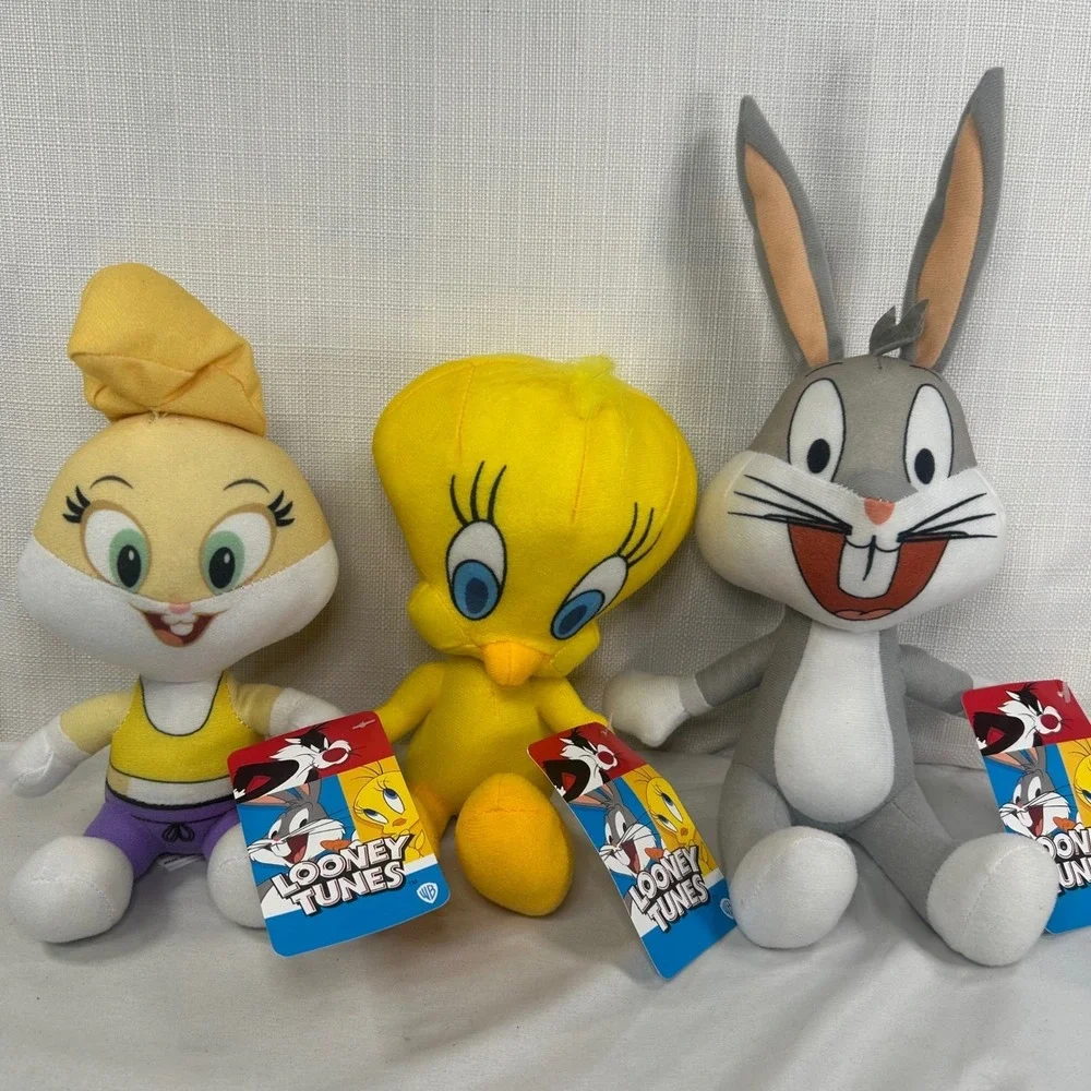 Looney Tunes Plush Set 7 Inch Bugs Bunny Tweety Bird Lola Bunny NWT Toy Factory